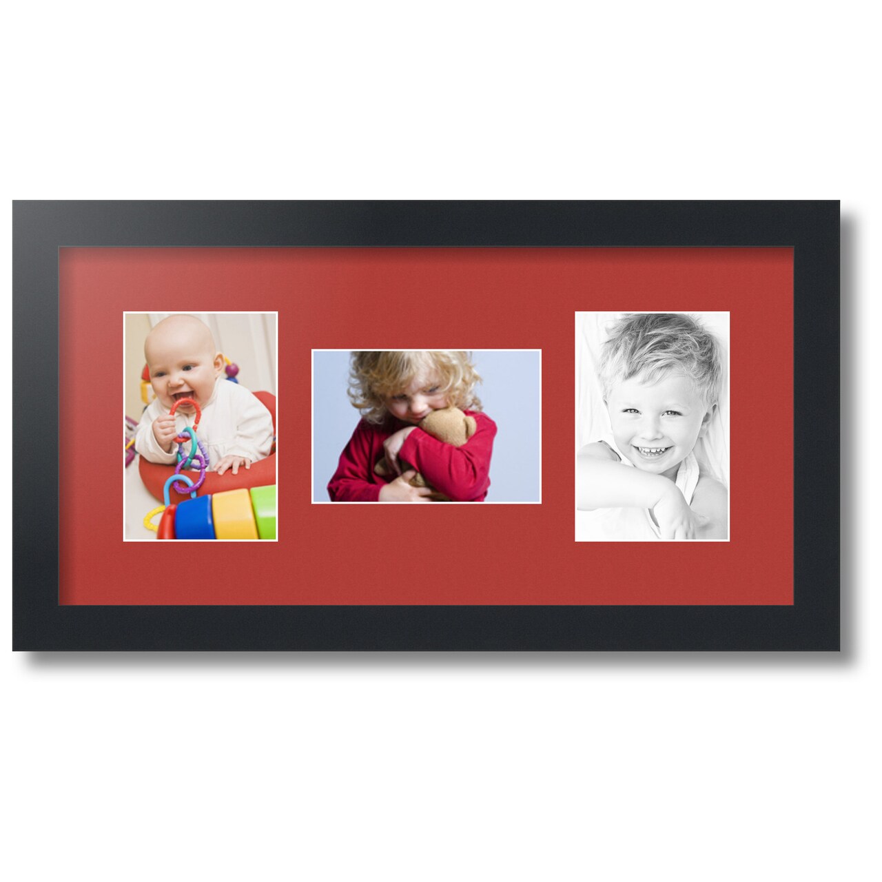 ArtToFrames Collage Photo Picture Frame with 3 - 4x6 inch Openings, Framed in Black with Over 62 Mat Color Options and Regular Glass (CSM-3926-113)